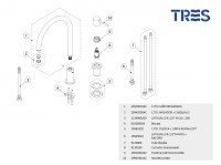 MONOMANDO LAVABO CON MANDO SEPARADO STUDY TRES GRIFERIA